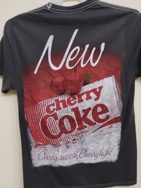 Ripple Junction Black Tee with White Coca-Cola Print